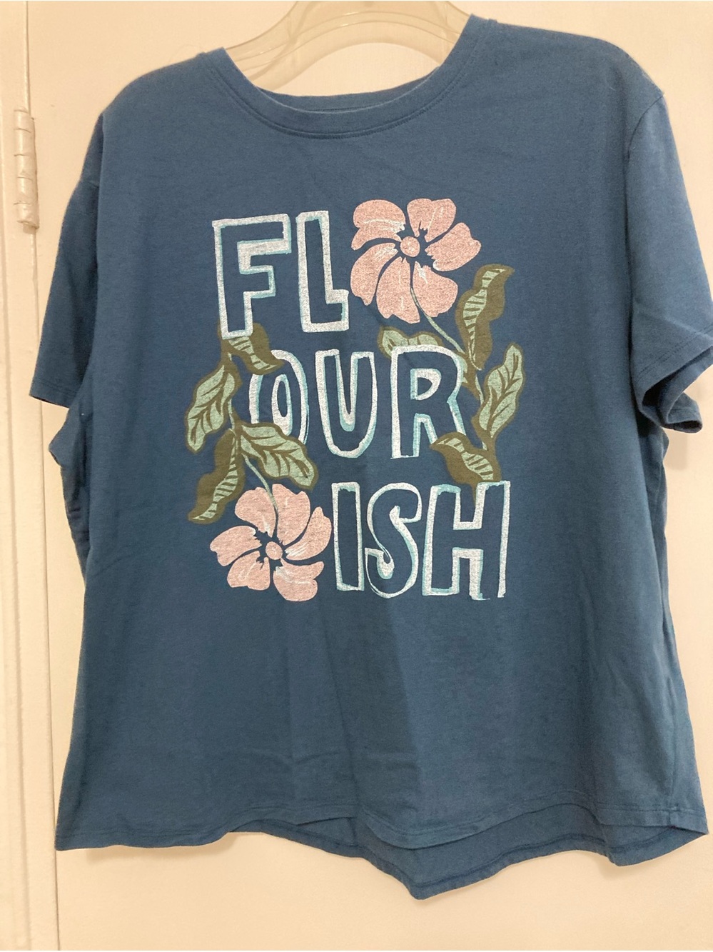 Sonoma Goods For Life Women's Blue Flourish Relaxed Graphic Tee - Size XXL